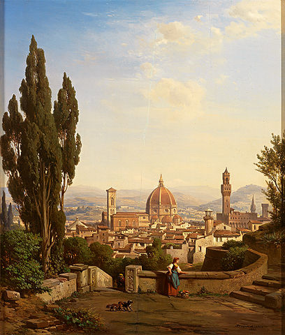 Albert Emil Kirchner (1813-1885) View Of Florence (1865)