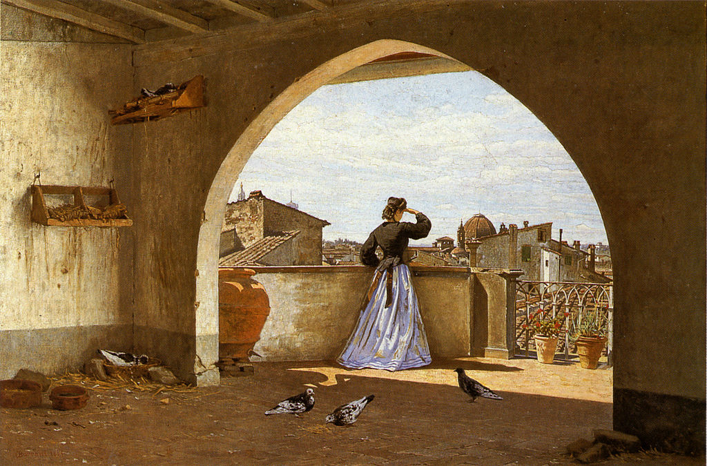 Odoardo Borrani (1832-1905) - La Mia Terrazza In Firenze (1865)