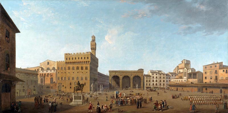 Thomas Patch (1725-1782) - View of Piazza Della Signoria In Florence