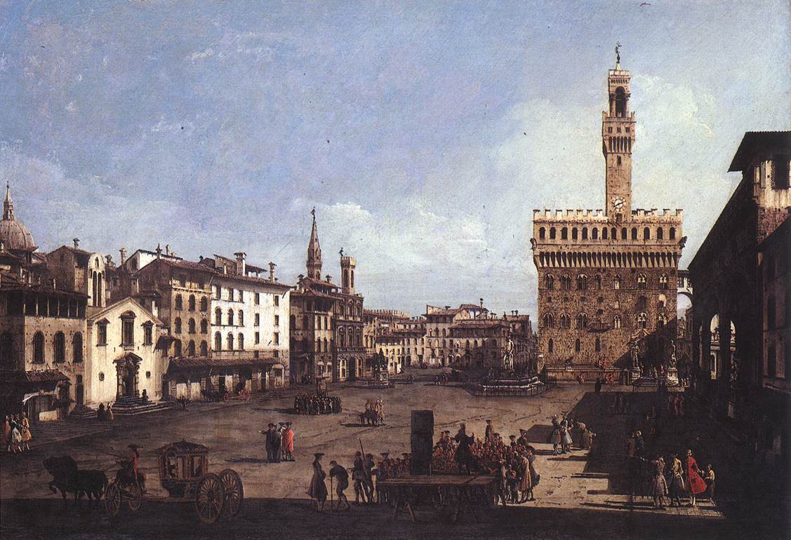 Bernardo Bellotto (Canaletto, 1721-1780) - The Piazza Della Signoria In Florence (1742)