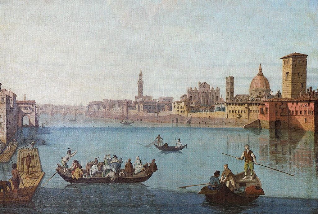 Giuseppe Zocchi (1711-1767) - View Of Florence And Arno River (1744)