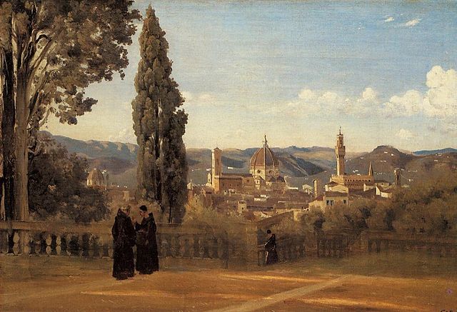Jean-Baptiste-Camille Corot (1796-1875) - Vue De Florence Depuis Le Jardin De Boboli (1834)