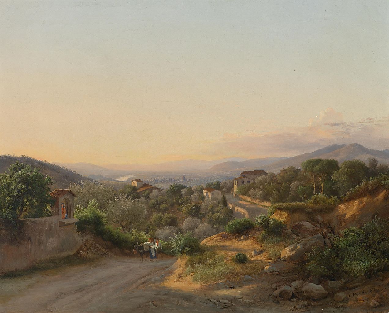<span>Károly Markó (The Younger, 1822-1891) - View Of Florence And The Hills Of San Donato By Bagno A Ripoli (1871)