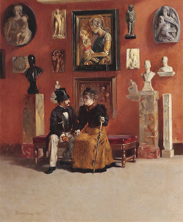 Odoardo Borrani (1832-1905) - Rendezvois At The Uffizi (1878)
