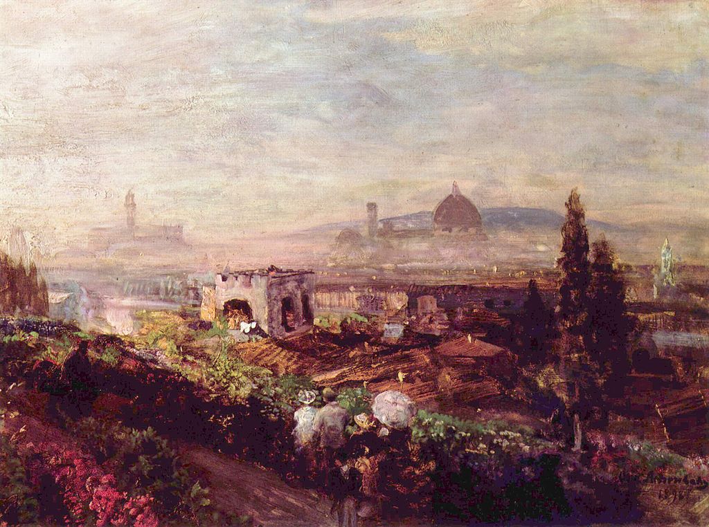 Oswald Achenbach (1827-1905) - View Of Florence (1868)